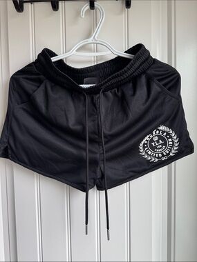 YoungLA Black Athletic Women's Shorts with White Logo